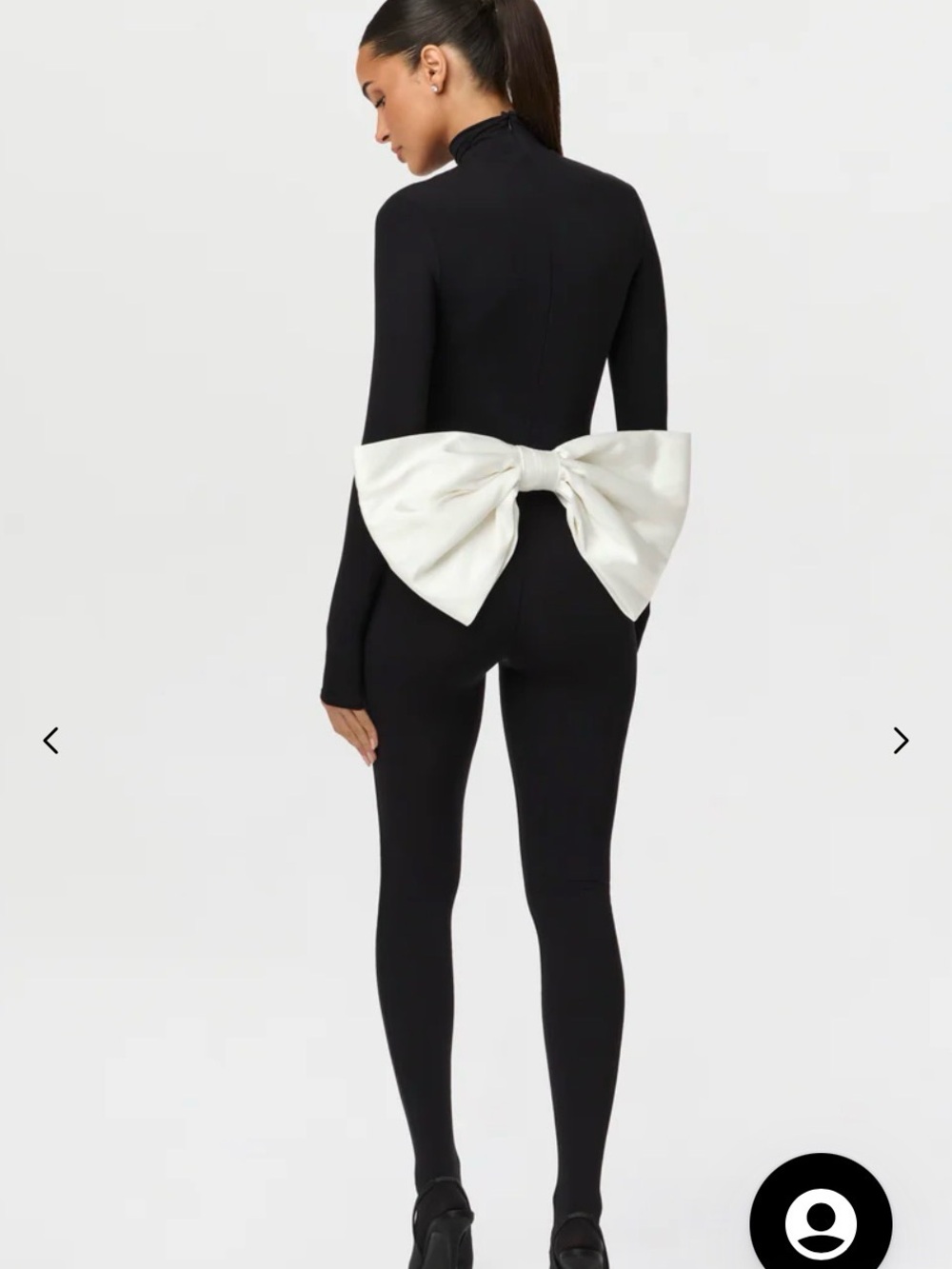 naked wardrobe Black Full-Length Jumpsuit with White Back Bow